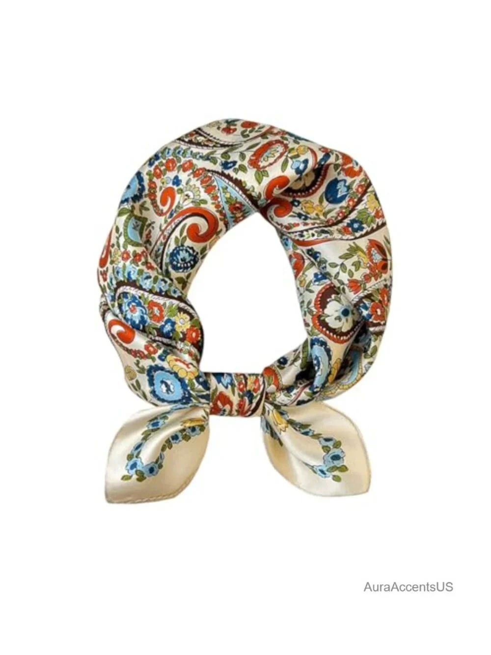 100% Pure Mulberry Silk Small Square Scarf - 21x21 Neck Scarf for Women